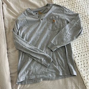 Carhartt Men’s LOOSE FIT HEAVYWEIGHT LONG-SLEEVE POCKET HENLEY T-SHIRT